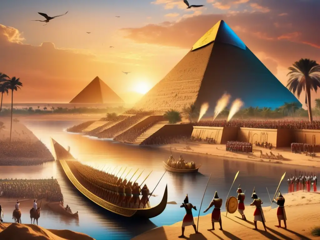 Épica batalla en el antiguo Egipto a orillas del Nilo