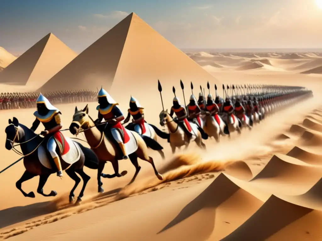 Épica batalla en el Antiguo Egipto, táctica militar desplegada