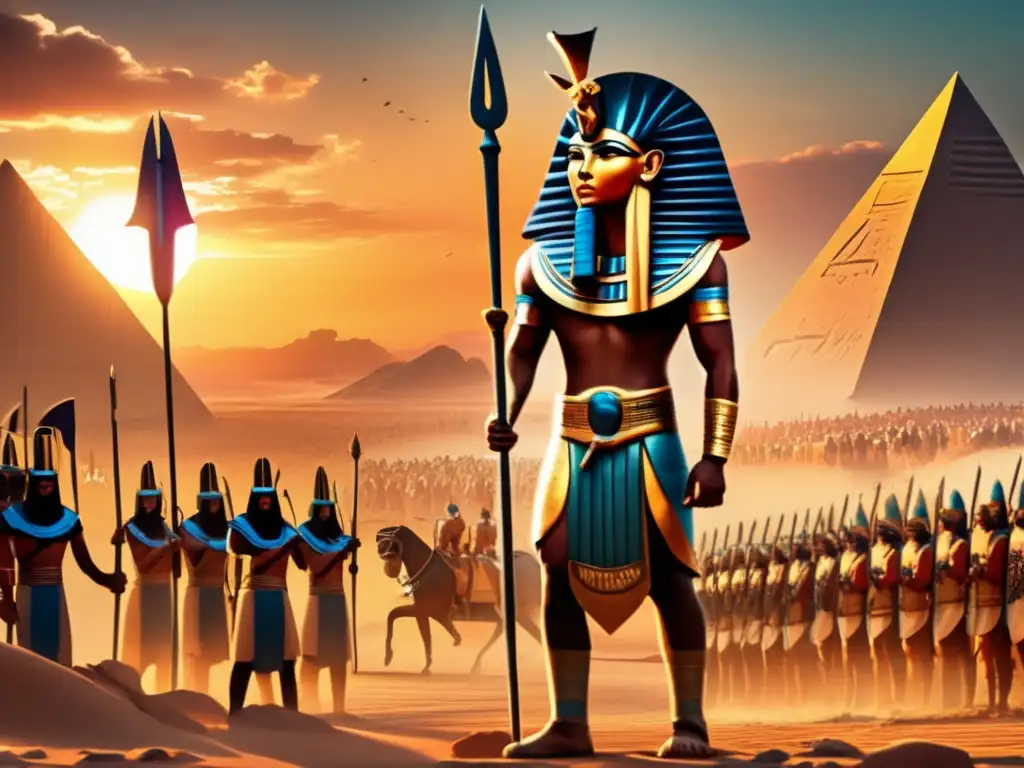 Épica batalla egipcia con serpientes gigantes y deidades aladas