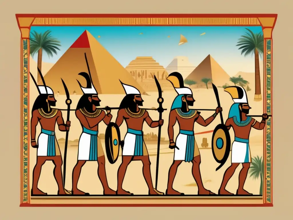 Épica batalla de guerreros XVII Dinastía Egipto luchando contra invasores Hicsos