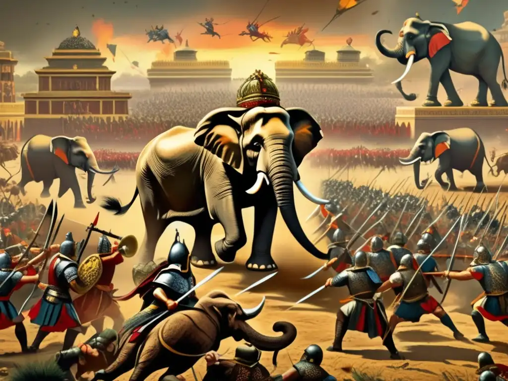 Una épica representación de batallas y festividades en tiempos antiguos