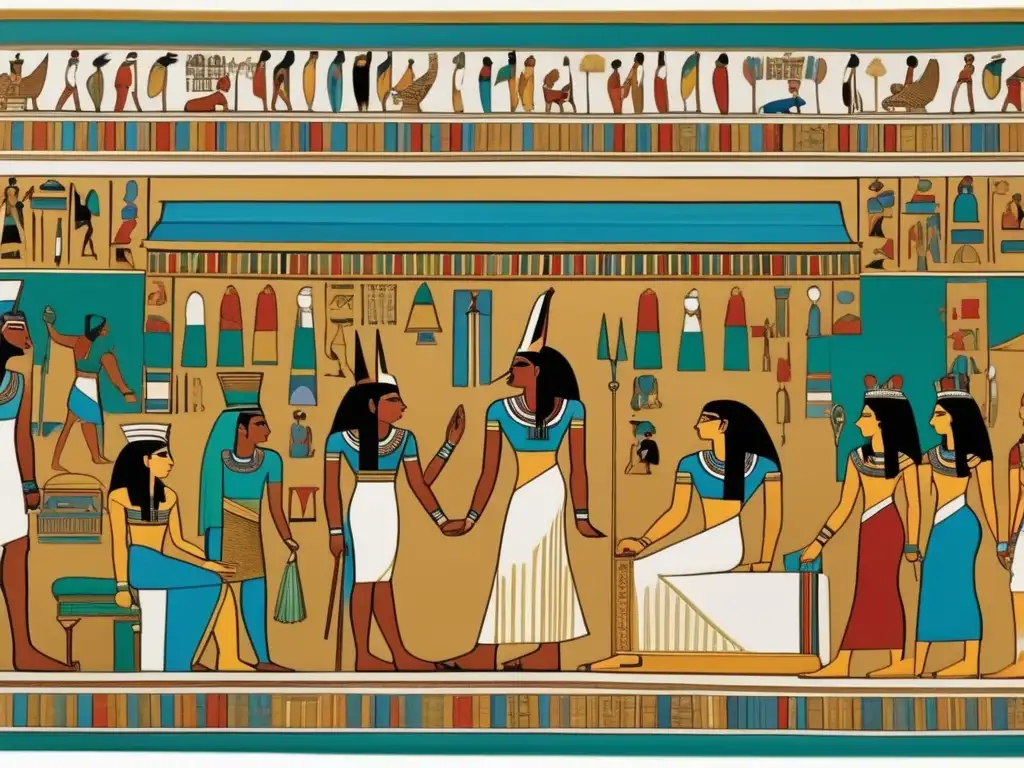 Una escena de la corte real egipcia muestra la opulencia y sofisticación de la vestimenta en la civilización egipcia