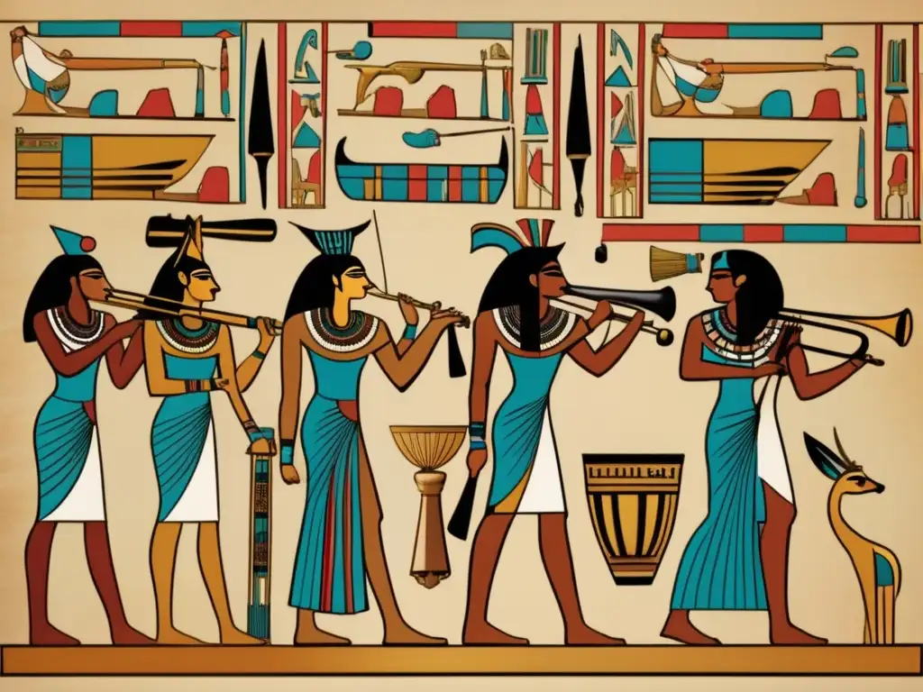 Escena detallada y vintage del arte egipcio antiguo