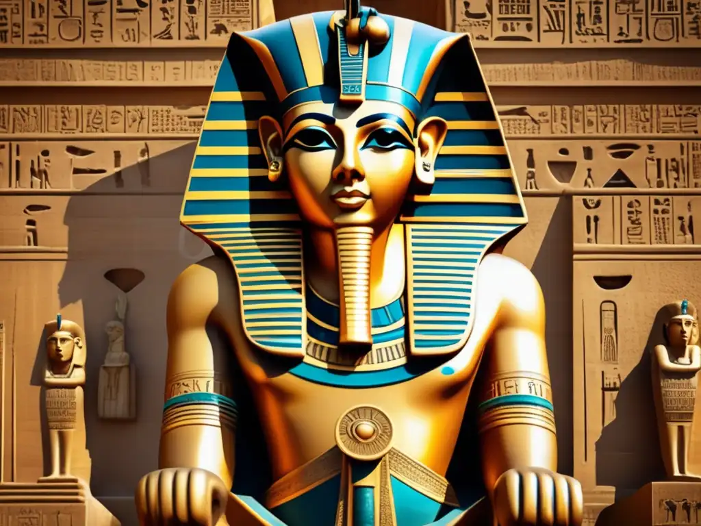 Una escultura antiguo Egipto, impresionante y detallada en 8k, adornada con jeroglíficos