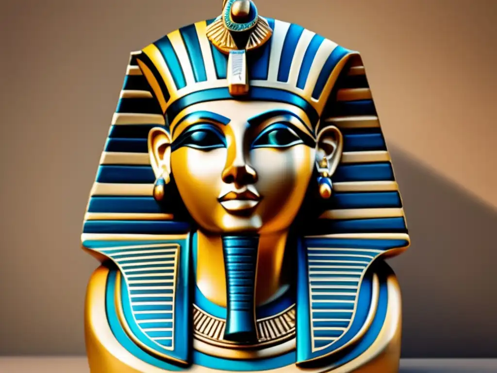 Escultura egipcia y mediterránea fusionadas, simbolizando influencias recíprocas