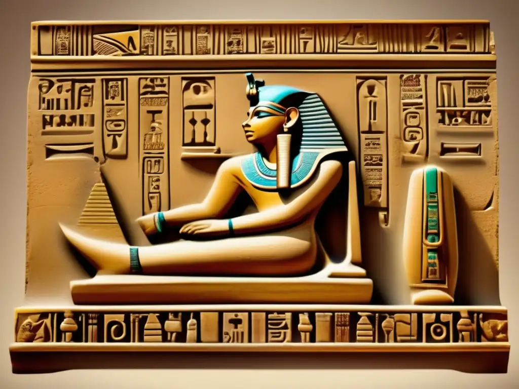 Una escultura egipcia vintage detallada con jeroglíficos intrincados
