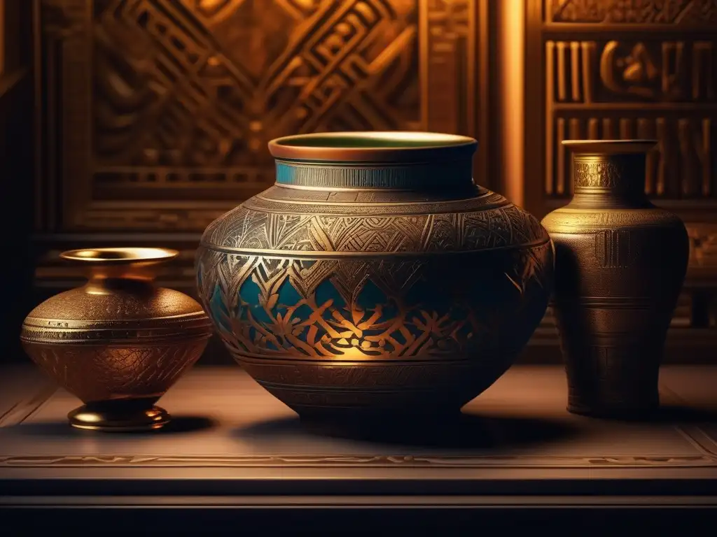La esencia de la antigua cerámica egipcia y su origen, en una imagen detallada y evocadora