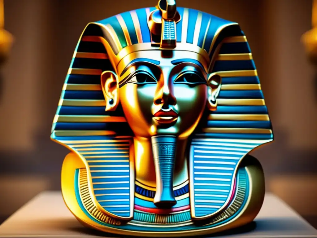 Espléndida réplica 3D de un antiguo arte egipcio preservado en un museo vintage