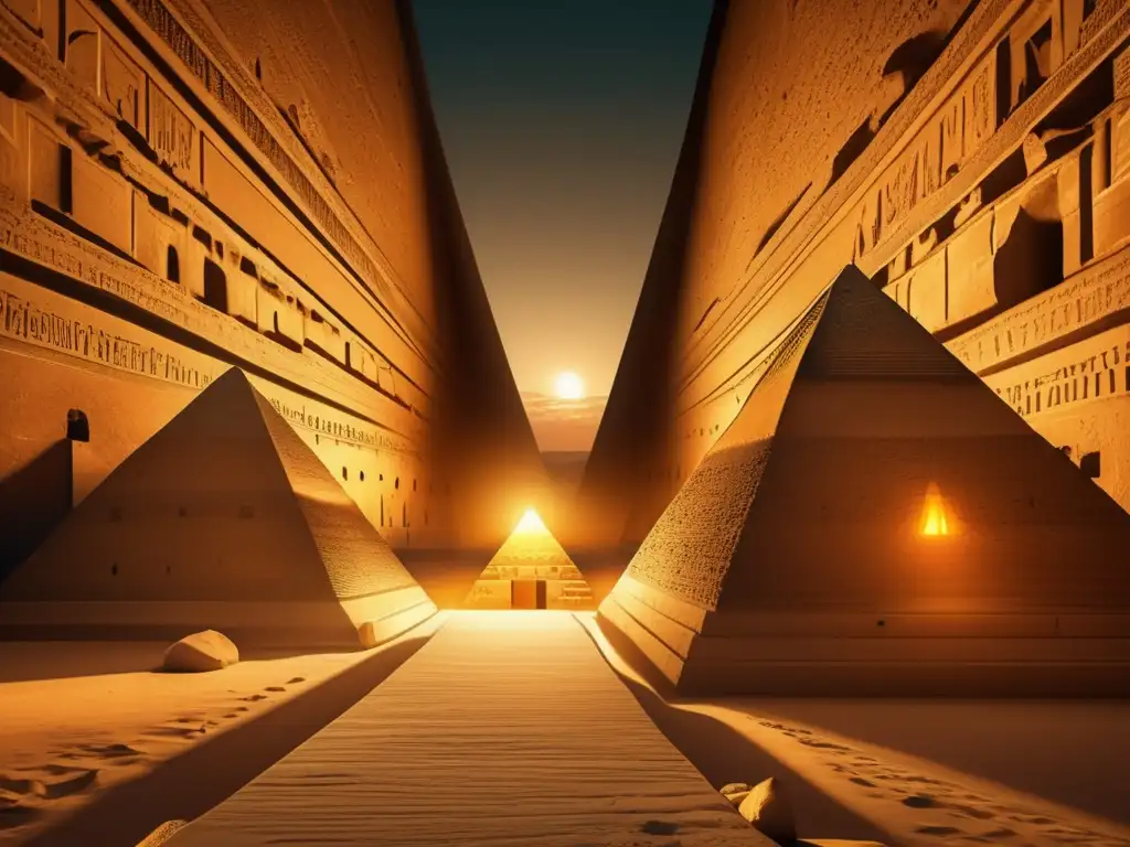 Estructura interna pirámides Giza revelada: Un detalle ultradetallado en 8k del interior de la Gran Pirámide de Giza, capturado en un estilo vintage