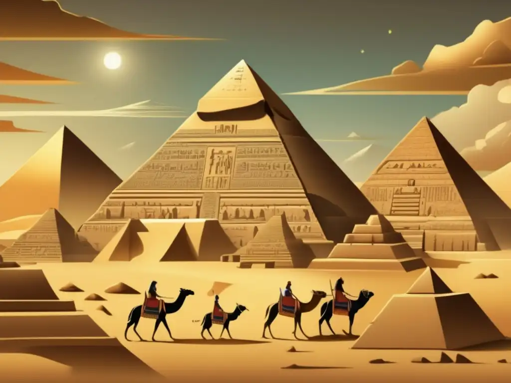 Evocadora imagen 8k del diseño evolución pirámides Antiguo Egipto