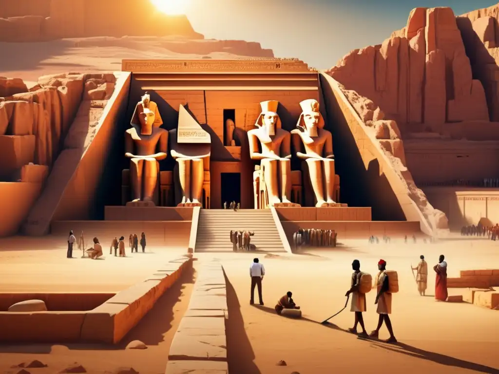 Excavación arqueológica en el majestuoso Templo de Hatshepsut en Egipto antiguo