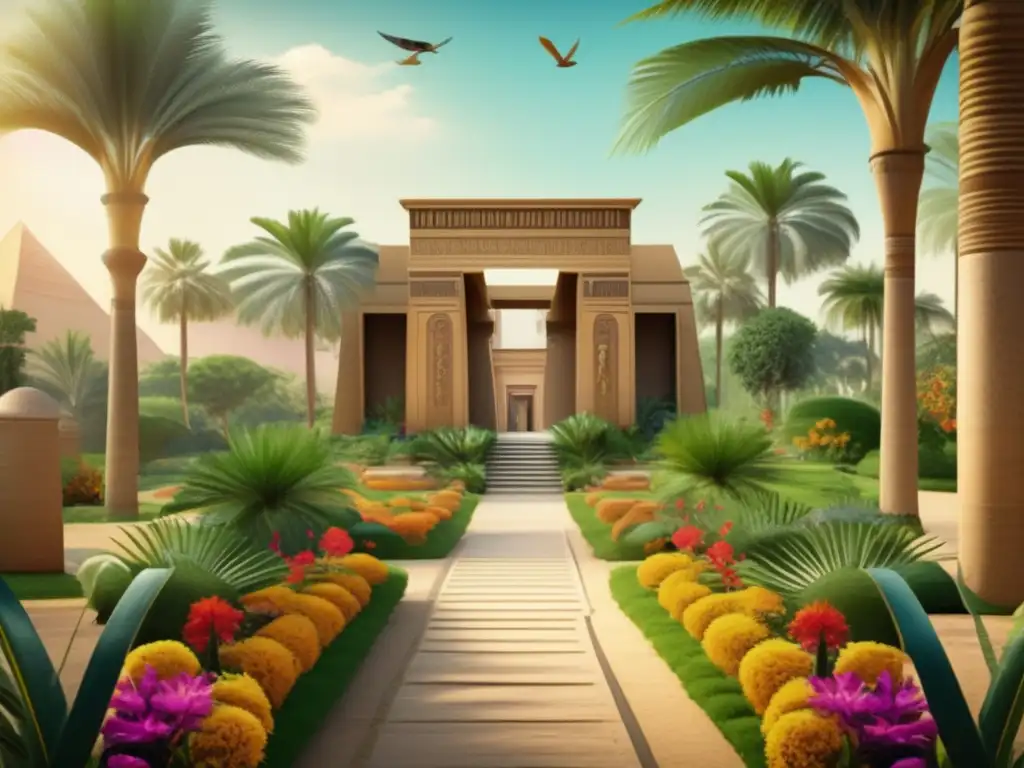 Un jardín botánico exótico del faraón se despliega ante nuestros ojos
