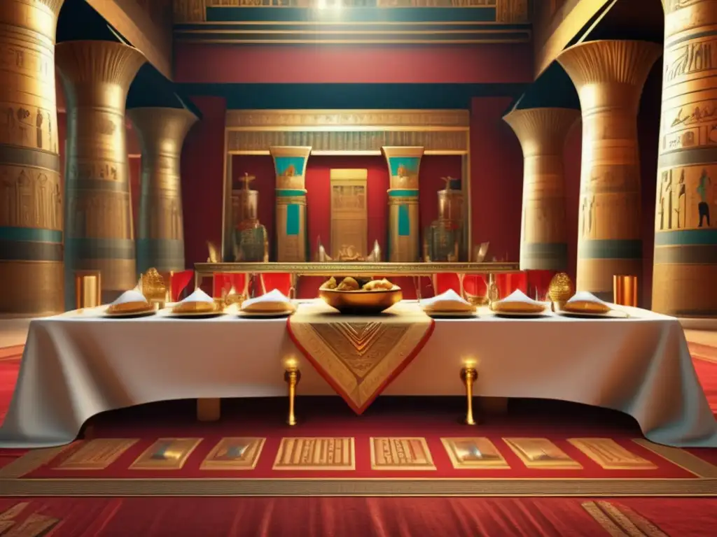 Exquisita cena en el antiguo Egipto, con protocolo y esplendor