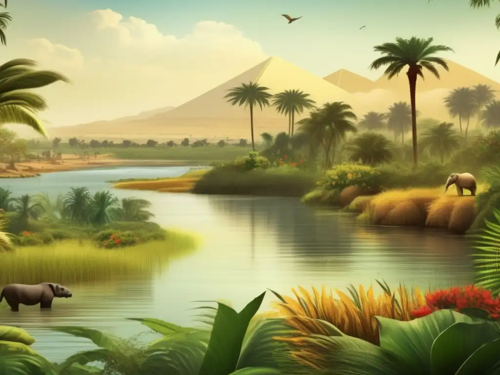 Exuberante y vibrante ecosistema del Nilo, con biodiversidad crucial para la agricultura egipcia