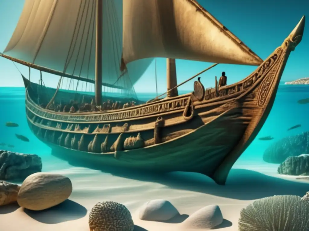Explora la fascinante arqueología subacuática en Egipto a través de esta imagen vintage de un barco egipcio antiguo
