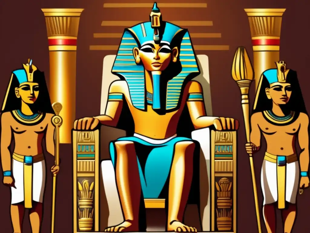 El poderío y misterio del faraón Qakare Ibi en la antigua Egipto El glorioso reinado de Qakare Ibi en Egipto cobra vida en esta imagen vintage