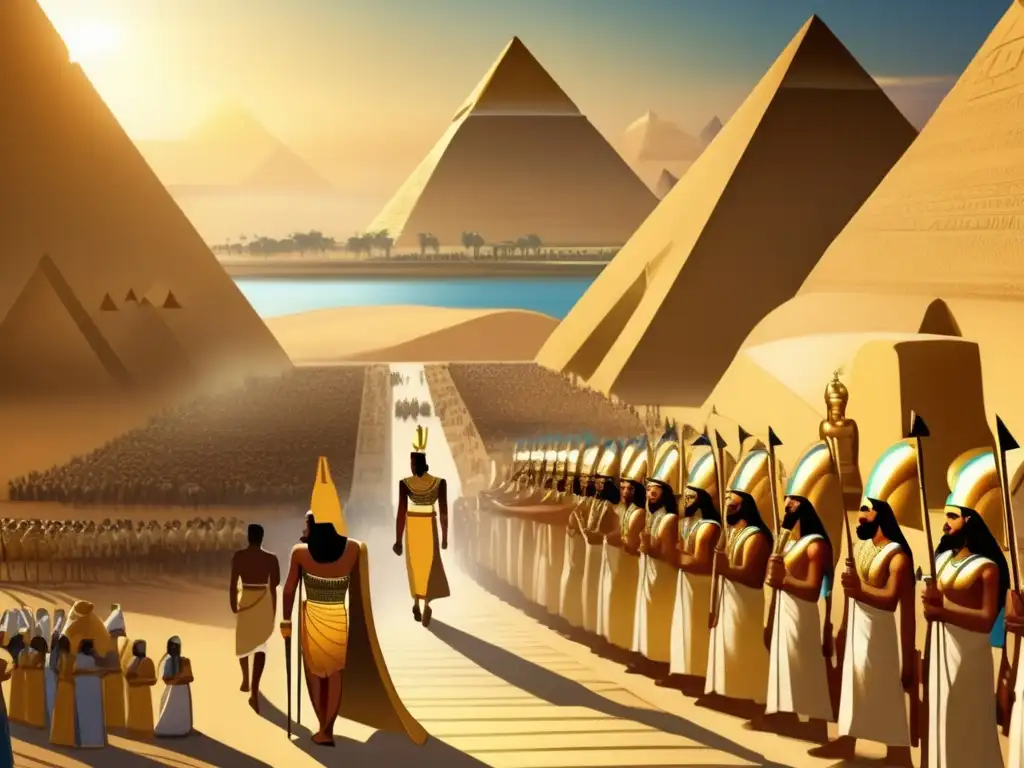 Una procesión grandiosa en el antiguo Egipto, con jerarquía en la civilización egipcia
