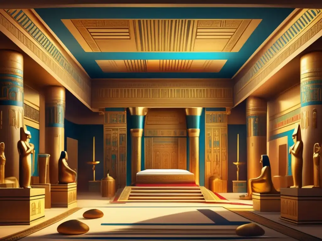 La grandiosidad y opulencia del reinado del faraón Psusennes I en Egipto se reflejan en esta ilustración vintage