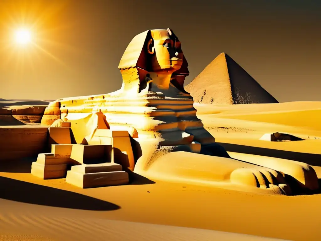 Una hermosa fotografía vintage conservada del Gran Esfinge de Giza se erige orgullosamente bajo el encabezado 'Conclusiones
