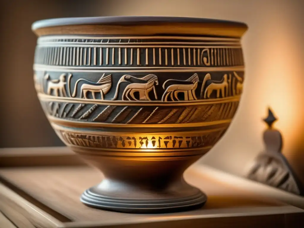Una hermosa imagen detallada de un antiguo artefacto egipcio del periodo predinástico