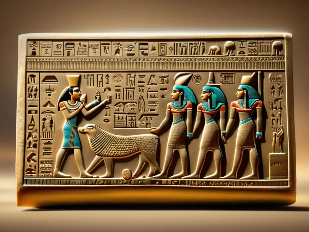 Una hermosa tableta de piedra grabada con jeroglíficos intrincados muestra la presencia judía en la antigua civilización egipcia