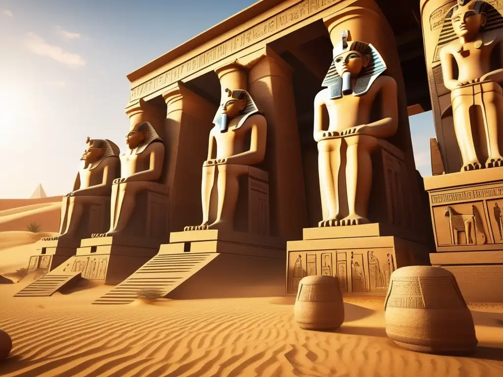 Explora la historia antigua de Egipto en realidad virtual, mientras un templo emerge majestuoso en el desierto