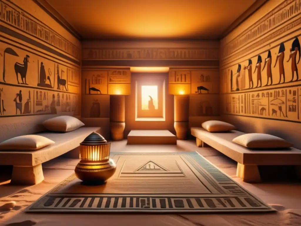 Un hogar antiguo egipcio, con avances tecnológicos en su interior