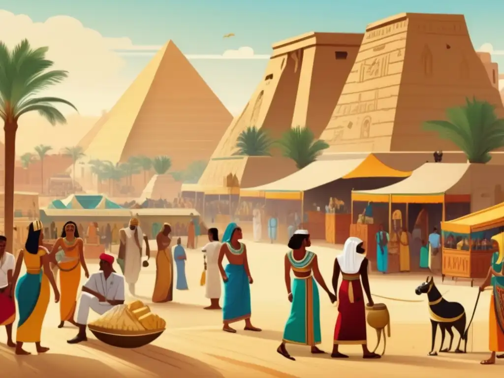 Una ilustración vintage exquisita que muestra la diversidad lingüística en el Antiguo Egipto