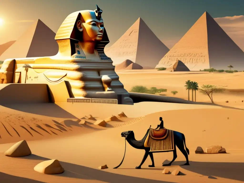 Una ilustración vintage que representa el origen mitológico de la civilización egipcia