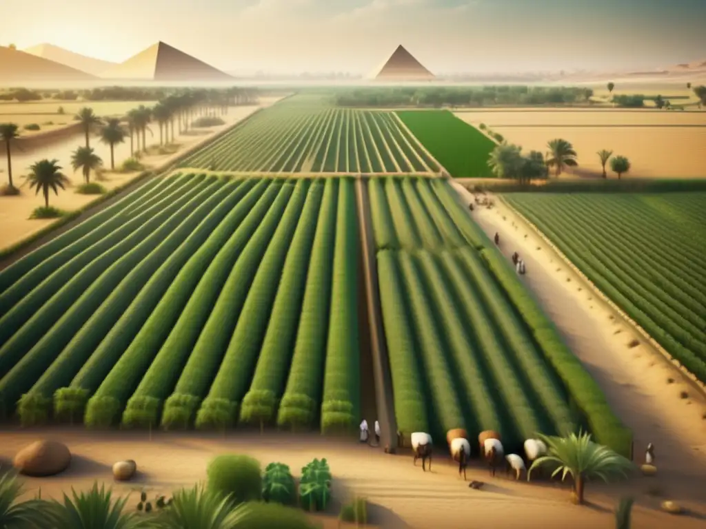 Una imagen en alta resolución muestra una escena agrícola del antiguo Egipto durante el Imperio Nuevo