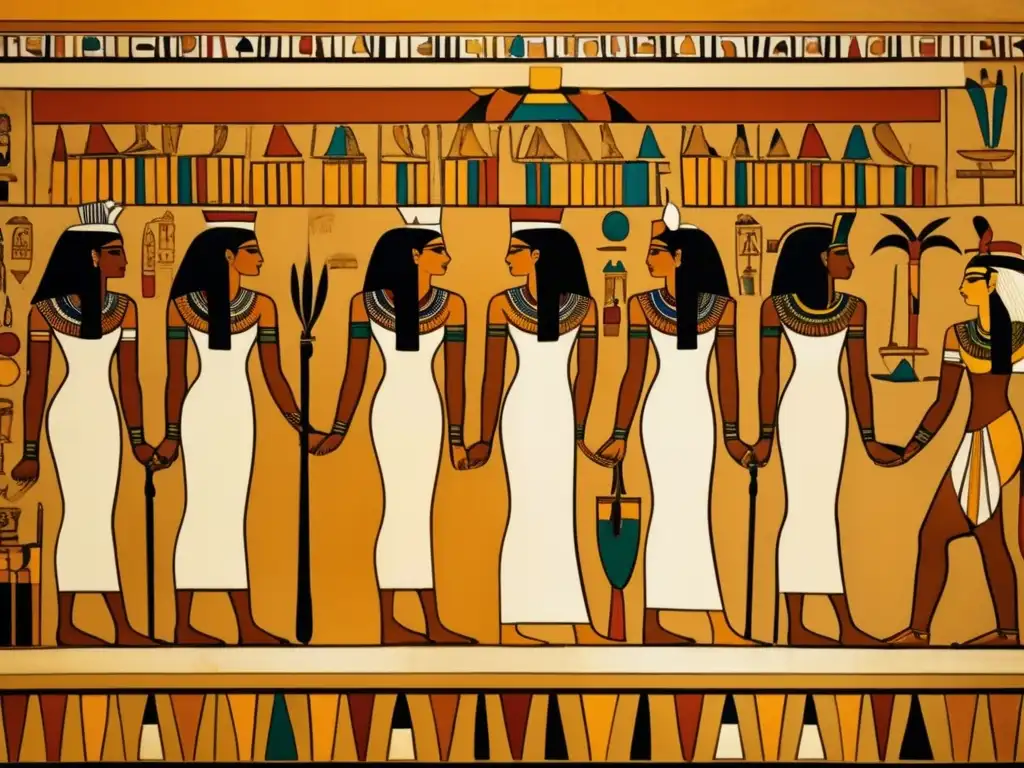 Una imagen en alta resolución de la Tumba de Nefertari, con arte vibrante y detallado que cuenta la historia de la reina