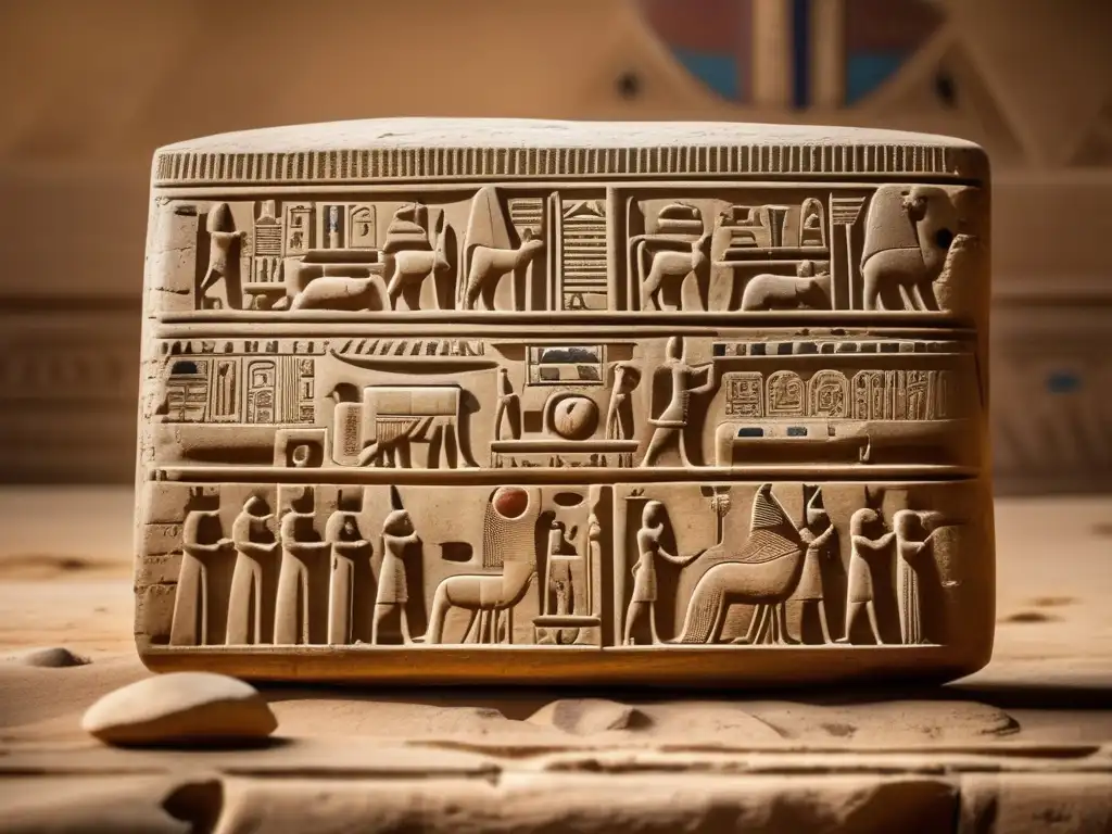 Una imagen detallada de un antiguo artefacto egipcio, conocido como el 'Oopart Egipcio', resalta en un telón de fondo vintage