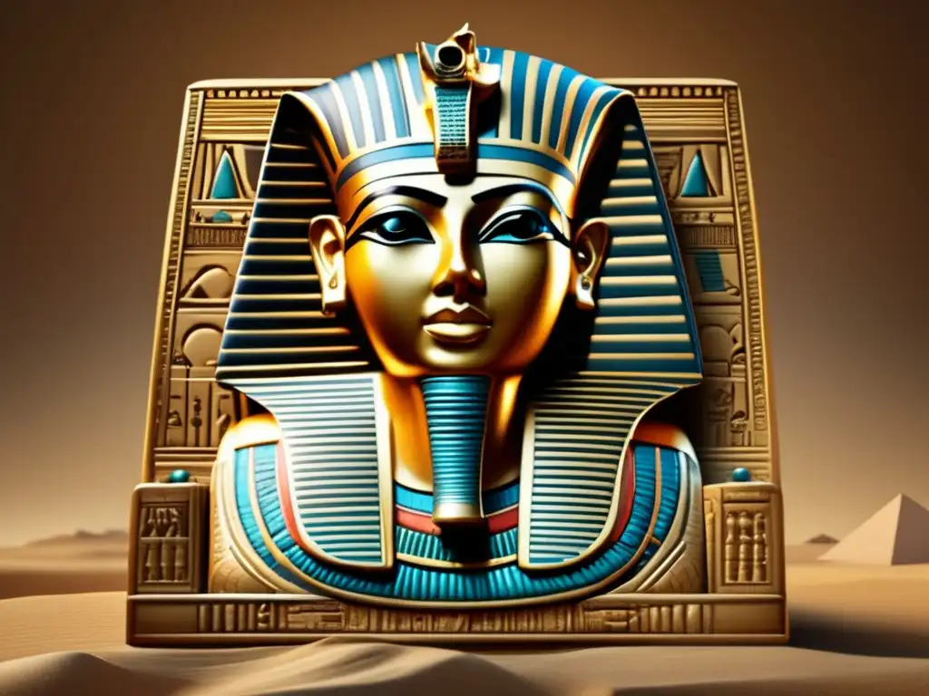 Una imagen detallada en 8k de un artefacto egipcio tallado, resaltando la conservación del patrimonio egipcio mediante la impresión 3D