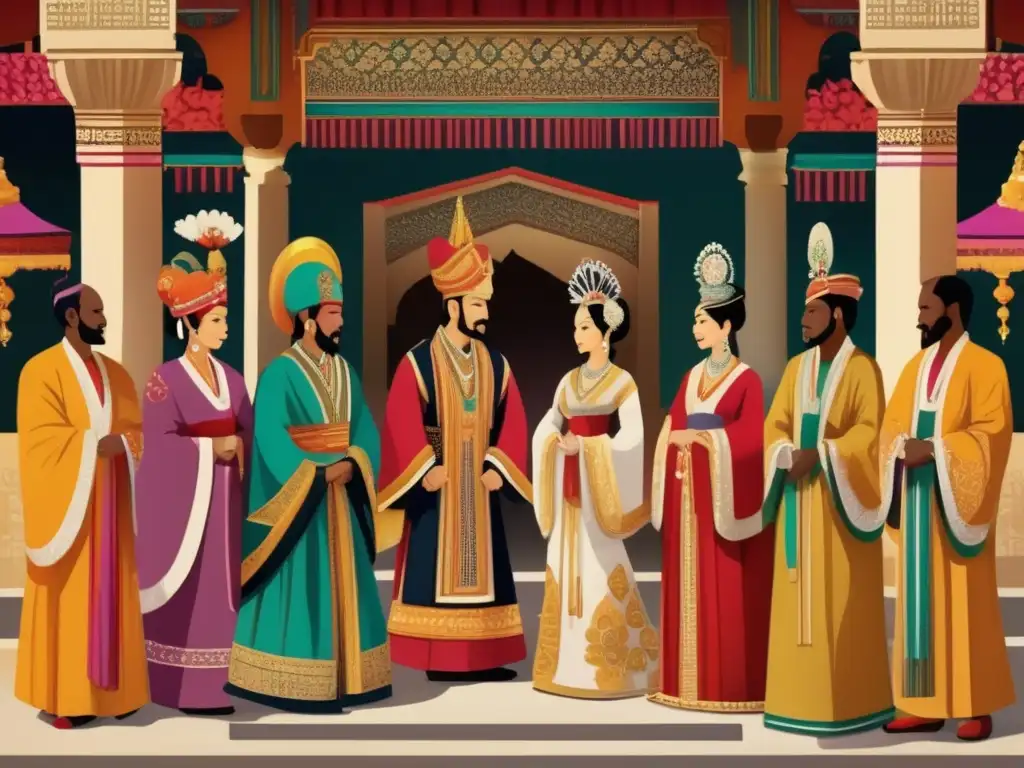 Una imagen detallada de atuendos ceremoniales en festividades antiguas