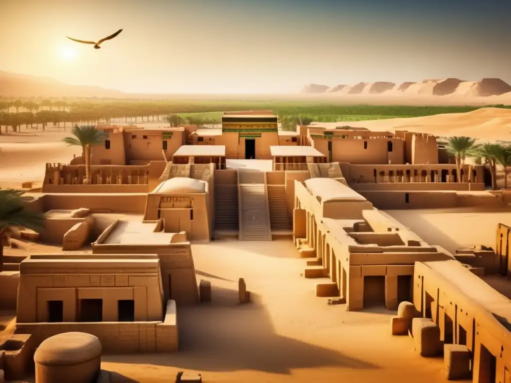 Una imagen detallada del complejo palaciego antiguo de Karnak en Egipto