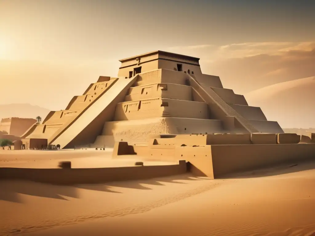 Una imagen detallada de la fortaleza antigua egipcia de Buhen, con sus imponentes muros de piedra y torres de vigilancia estratégicamente ubicadas
