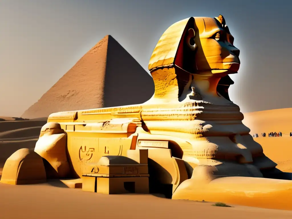 Descubrimiento arqueológico de Heracleion: imagen detallada del icónico Gran Esfinge de Giza en Egipto