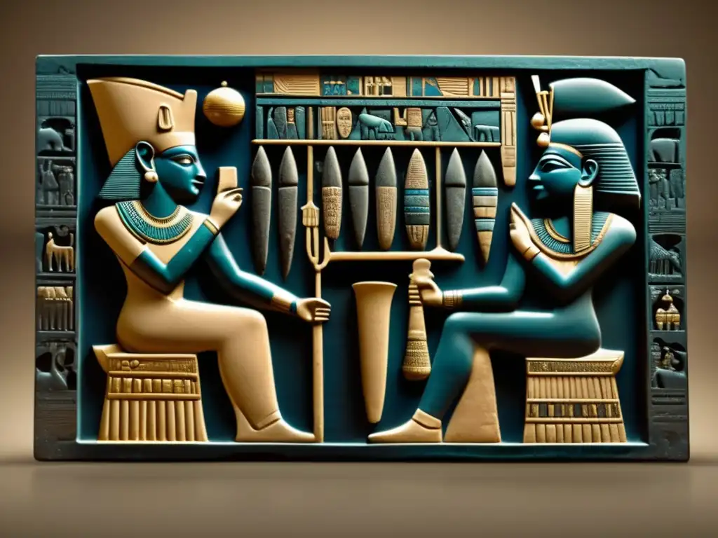 Imagen detallada en 8k de la Paleta de Narmer, símbolo de poder y triunfo del antiguo rey egipcio