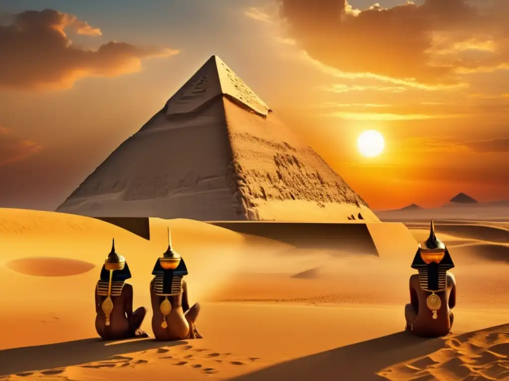 Una imagen impresionante al estilo vintage que muestra la grandeza y opulencia de la sociedad antigua egipcia