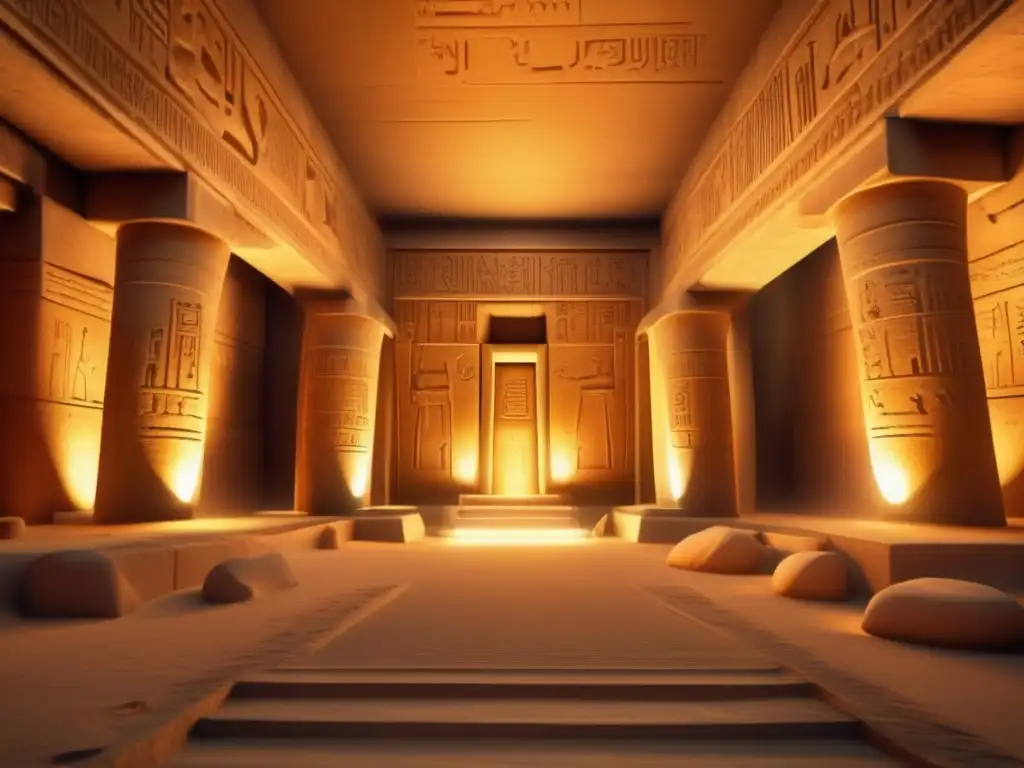 El impresionante Osirion de Abydos: un viaje a un mundo oculto Una imagen en 8k del Osirion de Abydos muestra su magnífica arquitectura, con intrincadas jeroglíficos y tallados ornamentos
