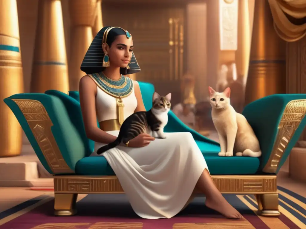 Una imagen 8K ultradetallada que muestra una escena vibrante en el antiguo Egipto
