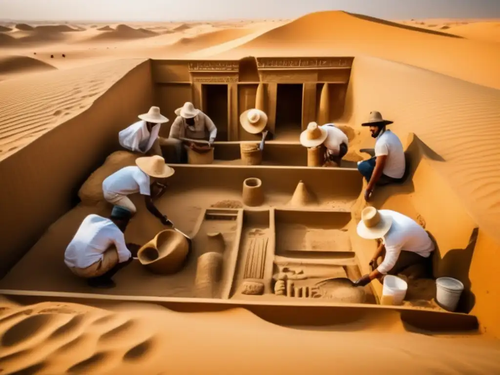 Imagen ultradetallada de 8k muestra excavación de tumba faraónica