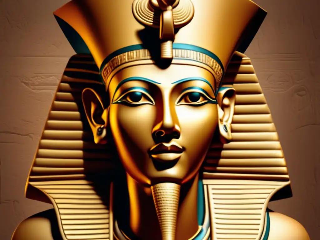 Una imagen en 8k ultradetallada que muestra el icónico busto del faraón Akenatón