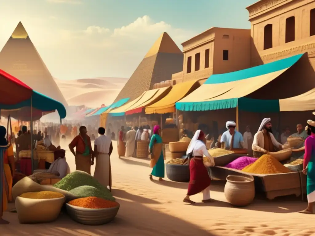 Una imagen ultradetallada y vintage en 8k muestra el origen y desarrollo de la civilización egipcia