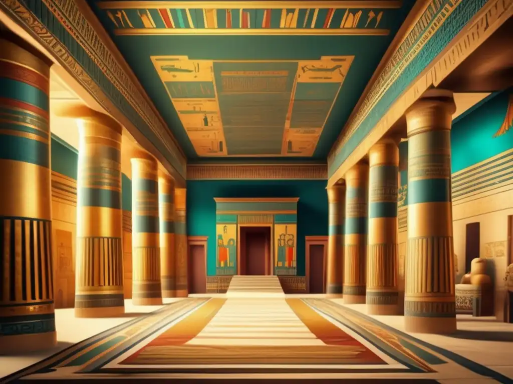 Una imagen en ultradetalle 8K que muestra los estilos de decoración en el Antiguo Egipto