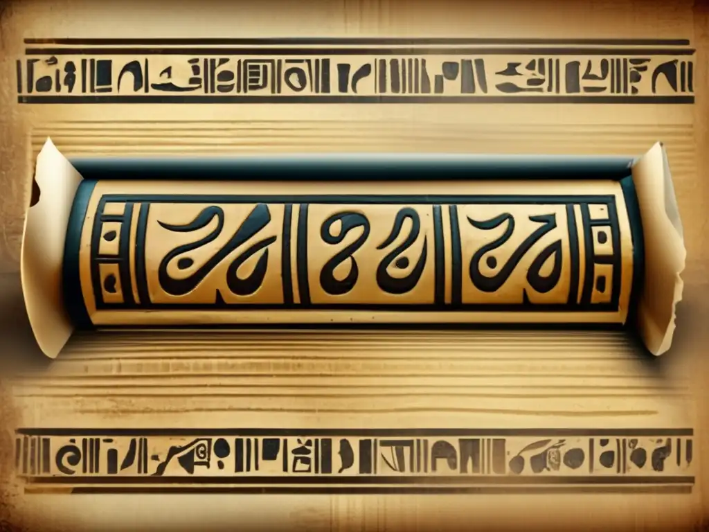 Una imagen vintage muestra un antiguo pergamino egipcio con influencia griega y latina en Egipto Tardío