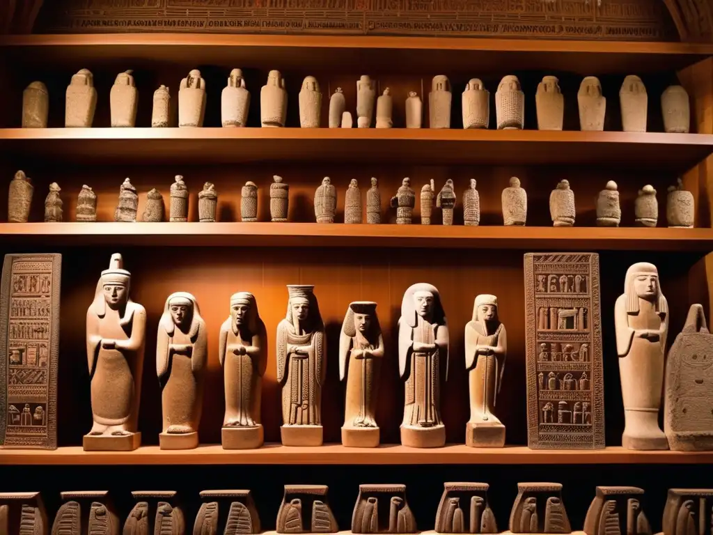 Una imagen vintage de una colección de figurillas Shabti: el significado de las figuras funerarias egipcias cobra vida