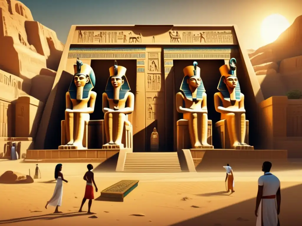 Una imagen vintage detallada que muestra la grandiosidad del reinado de Seti I en el antiguo Egipto