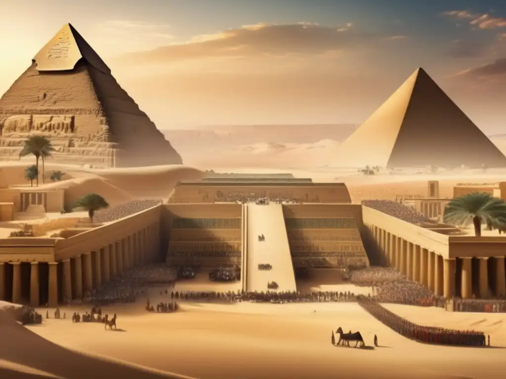 Imagen vintage del gobierno egipcio: un escenario grandioso que muestra la estrecha relación entre religión y gobierno en la antigua civilización