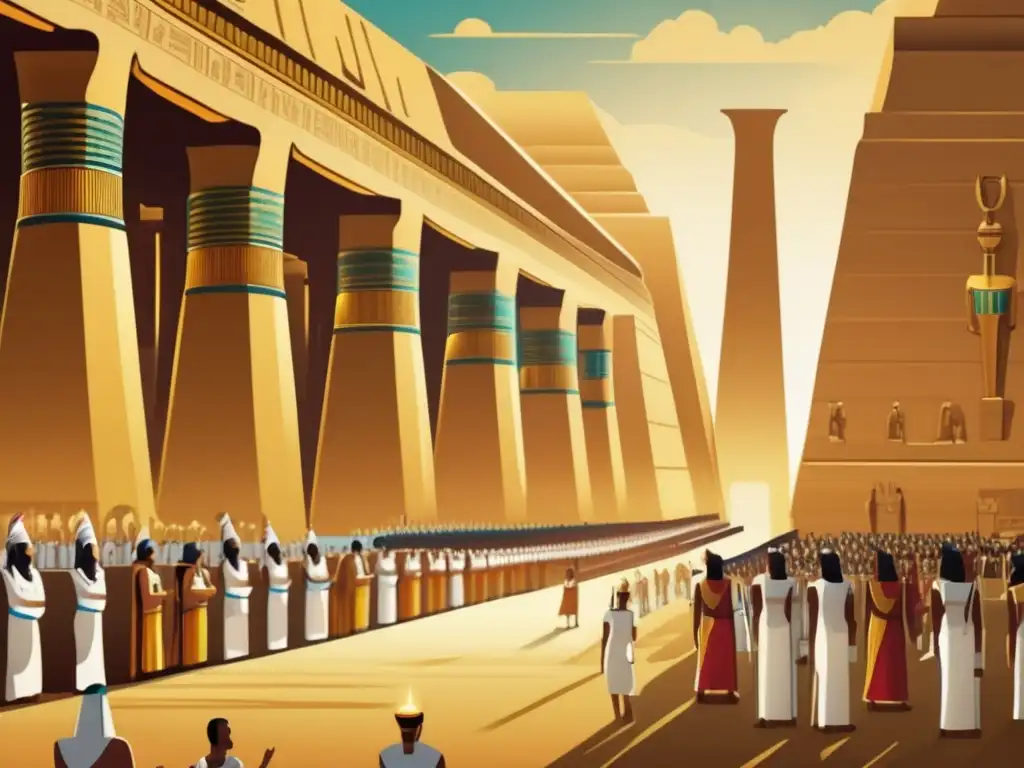 Una imagen vintage que captura la grandiosidad de la Ceremonia de Ascenso del Faraón en Egipto